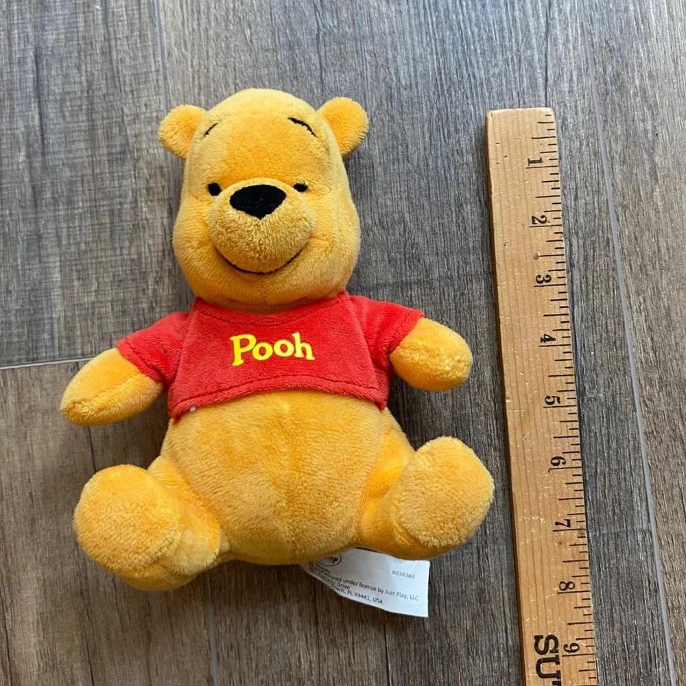 Disney Winnie the Pooh Plush Stuffed‎ Animal Red Shirt Just Play 6.5 / 7 in.